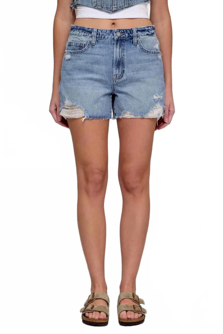 NEW HIDDEN finn high rise shorts in light denim